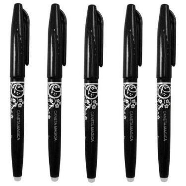 Imagem de 05 Canetas Apaga Com Calor Mágica Preta Patchwork Scrapbook - De Acoro