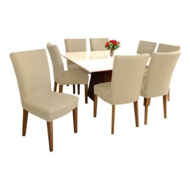 Imagem de Kit 4 Capas Para Cadeiras de Jantar Malha Gel 100% Poliéster Com Elást