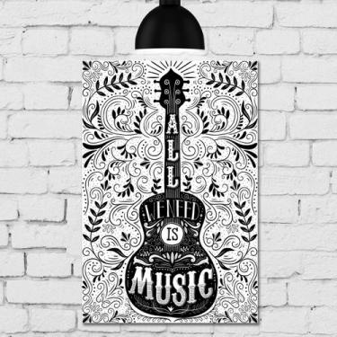 Imagem de Placa Decorativa MDF All We Need Is Music 30x40 - Quartinhos