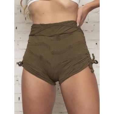 Imagem de Shorts Moda Praia Academia Sunquini Feminino Com Cós e Ajuste Lateral 