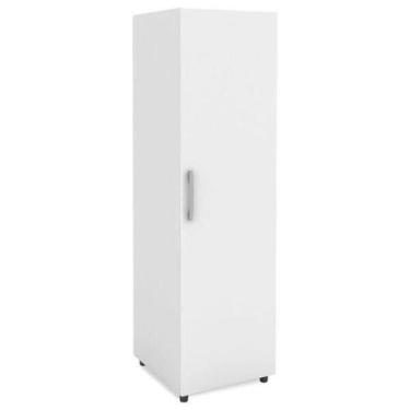 Imagem de Armário Multiuso 1 Porta 2 Nichos e Suporte para Vassoura Branco - Mov