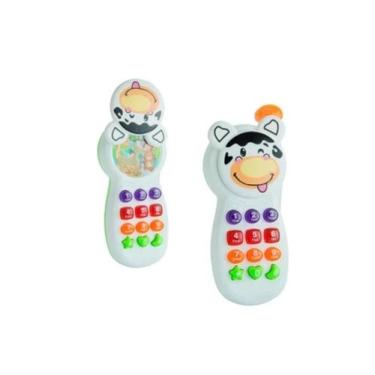 Imagem de Celular musical infantil vaquinha com luz a pilha - MOHNISH