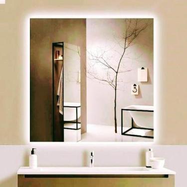 Imagem de Espelho lapidado bisotê Iluminado com LED Quente 60x60cm TOUCH - Woodg