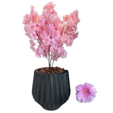 Imagem de Flor Cerejeira Pessegueiro Artificial Buque Com Vaso Planta - Flor Imp