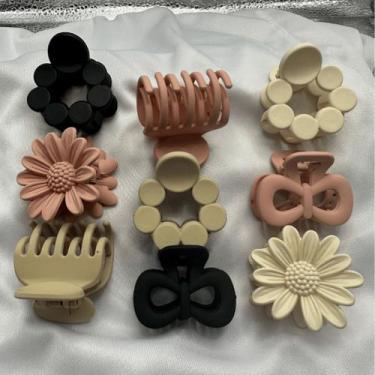 Imagem de KIT 5 PRESILHAS Piranha Grampo Gancho Cabelo Aleatórias Plástico Soft 