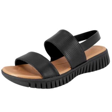 Imagem de Sandalia Anabela Feminina Baixa Usaflex