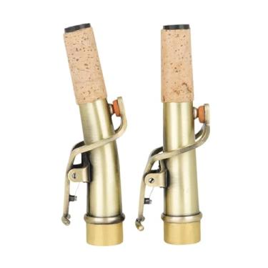Imagem de menolana 2Pcs Soprano Saxofone Pescoço Vintage Reto Curvo Saxofone Pescoço Instrumento Parte Instrumentos Musicais Sax Pescoço para Saxofone