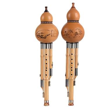 Imagem de Flauta de bambu Hulusi profissional para iniciantes e adultos - chave de C e chave de Sib, cucurbitácea destacável (chave C)