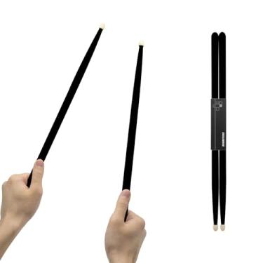 Imagem de CashBeat Baquetas de madeira de bordo 5A, aderência antiderrapante, bengala preta clássica para crianças, adultos, iniciantes, acessórios de bateria para percussionistas, instrumento musical