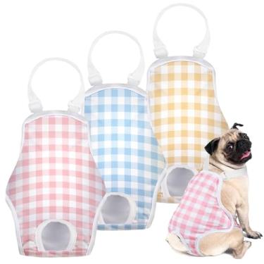 Imagem de MICOOYO Fralda para Cachorro, Macacão, Calcinha Higiênica com Suspensório Ajustável, Calcinha Lavável para Período Menstrual, Fraldas para Cachorro, Roupa Íntima para Animais de Estimação, Fraldas Par