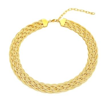 Imagem de DEAROK Colar gargantilha sexy para mulheres, conjunto de joias modernas, trançado, grosso, tendência, joias, presentes de amizade, para mulheres, 13"+3.5", Aço inoxidável, Sem Pedra Preciosa