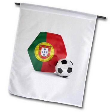 Imagem de 3dRose fl_181913_2" Bandeira de jardim bola de futebol Portugal, 45,7 x 68,8 cm