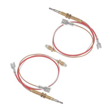 Imagem de Timsec Sensor de termopar para aquecedor de pátio externo, com porcas de conexão M8 x 1 extremidade, rosca de cabeça de termopar M6 x 0,75 e 2 porcas de parafuso, fio de 41 cm de comprimento e terminal plano de 0,25"