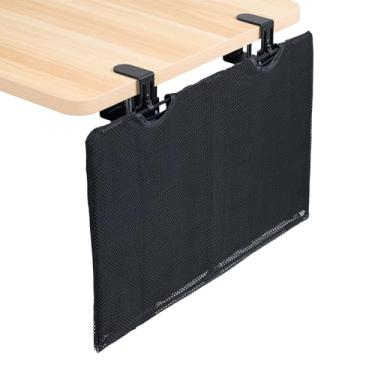 Imagem de VIVO Capa organizadora de privacidade e gerenciamento de cabos de 61 cm, sistema de painel de kit de esconder fio, saia de mesa, preta, DESK-SKIRT-24P