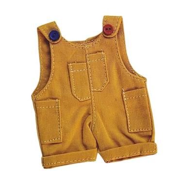 Imagem de YIJU Macacão de boneca de urso, roupas de boneca, acessórios de boneca de pelúcia, estilosos e removíveis para crianças, roupas de boneca, vestir-se para , Amarelo