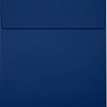 Imagem de 5 x 5 envelopes quadrados para convites com descascar e pressionar – Azul marinho (50 unidades)