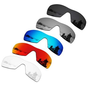 Imagem de SmartVLT Conjunto de 5 lentes de reposição masculinas para óculos de sol Oakley Dart, pacote combo S01, Stealth Black&Fire Red&Ice Blue&Silver Titanium & HD Clear, Tamanho �nico