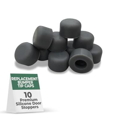 Imagem de Pontas de porta cinza de silicone premium com diâmetro interno de 0,6 cm, 10 bolsas, dobradiça de parede