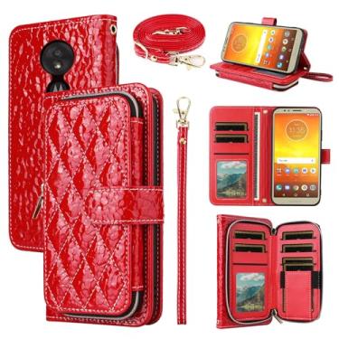 Imagem de Furiet Argyle Capa carteira para Moto E5/G6 Play/MotoG6 Forge com 2 cordões de luxo couro PU suporte bolsa com zíper capa de celular à prova de choque para Motorola MotoG6Play Moto6 G 6 6G G6Play