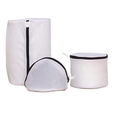 Imagem de Conjunto de Sacos de Roupa Suja Akozon de 8 Peças - Sacos de Lavagem de Malha Preta Com Zíper para Lingerie Delicada, Uso Em Hotel, Incluindo Sacos Quadrados, Meio Redondos,