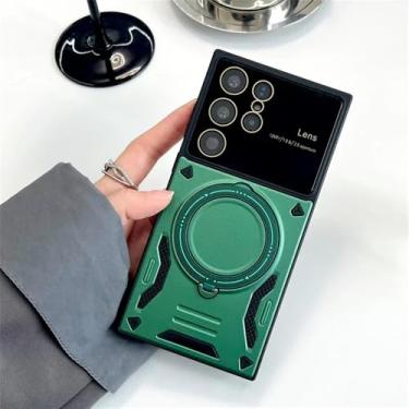 Imagem de Capa para Samsung Galaxy S24 S23 Ultra Plus Note 20 FE A54 A34 Suporte de anel magnético Proteção Suportes Kickstand Capas, verde, para Samsung S22 Utra