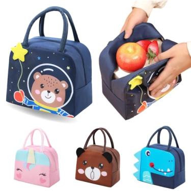 Imagem de Bolsa Térmica Infantil Escolar, Desenhos de Animais 3D, Lancheira para Alimentos e Bebidas (Astronauta)