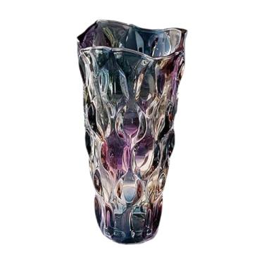 Imagem de Ioensy Vaso de flores de vidro mesa central arte vaso recipiente floral arranjo flor para escritório estante mesa decoração, 13x24x7.5cm
