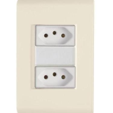 Imagem de Cj Duas Tomadas Dupla 10a Liz Bege Tramontina Completo Pronto Tramonti