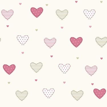 Imagem de Papel De Parede Fofura Baby Corações Rosa Ff4057