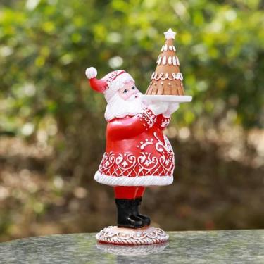Imagem de Decoração de Natal em Resina - Casal com Caixas de Presente e Bolo, W3