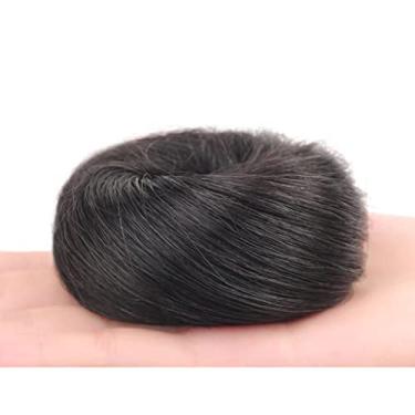 Imagem de Lindo Coque de Cabelo Desarrumado Coque de Cabelo Liso Para Mulheres Extensões de Cabelo Preto Coque Rabo de Cavalo Curto Extensões de Cabelo Cabelo Humano Real Liso Ajustável