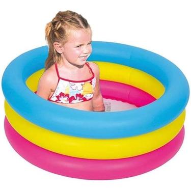 Imagem de Piscina Inflável Infantil Redonda 88L Colorida: Diversão Garantida
