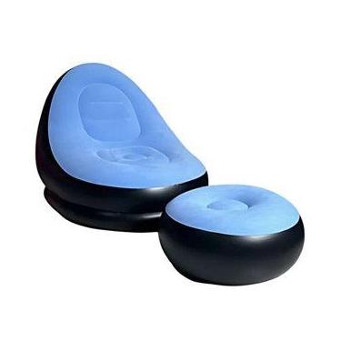 Imagem de Sofá Poltrona Inflável Impermeável com Puff e Almofada de Pé  Conforto