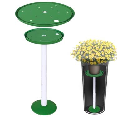Imagem de YLSAZL Elevadores de plantas ajustáveis para vaso interno, inserção de vaso grande (verde militar - longo)