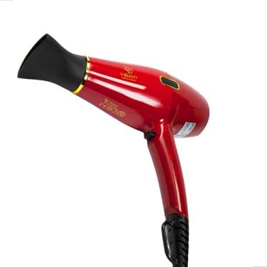 Imagem de Secador de Cabelo Profissional Turbo 2400W VBeauty, Grade Cerâmica, 2 Velocidades, 3 Temperaturas, Ar Frio, Cabo Flexível, 2 Bicos Direcionadores, Potente e Leve, Voltagem 110V ou 220V (Vemelho, 220v)
