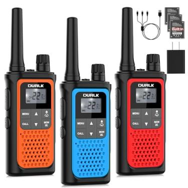 Imagem de Walkie Talkies for Adults 3 Pack,Two Way Radios Long Range Rechargeable Walkie Talkies with Earpiece Jack Bulit-in 1800mAh Li-ion Battery,22 FRS Channels,LED Flashlight,USB Charger,NOAA Walky TalkyF