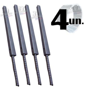 Imagem de Kit 4 Haste Galvanizado para concertina 30cm vergalhão - JJ