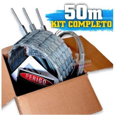 Imagem de Cerca em rolo para muro arame 30cm - 50m kit completo - K. Metalurgica