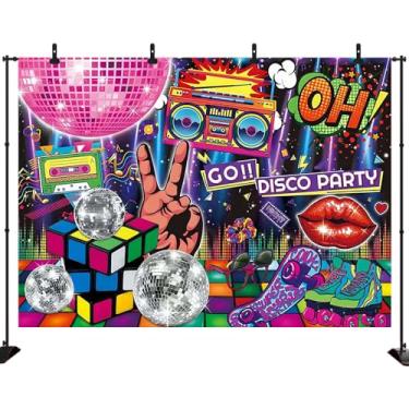 Imagem de 1,5 x 90 m, grafite, anos 80, 90, pano de fundo de festa de aniversário retrô urbano, hip hop, rock, festa de aniversário, bolo, decoração de mesa, banner, adereços para cabine fotográfica XH005