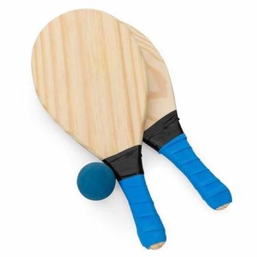 Imagem de Kit Raquete De Frescobol Tênis de Praia Tábua Semi Profissional Pinu R