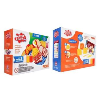 Imagem de Brinquedo Educativo  Massa Estrela Picnic A Massinha P/ Criar Lanches 