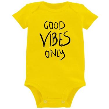 Imagem de Body Bebê Good Vibes Only - Foca na Moda, Amarelo, M