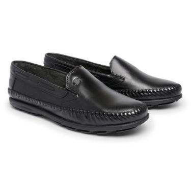 Imagem de Mocassim Masculino de Couro Legítimo Scarpazi Preto 900P, 42