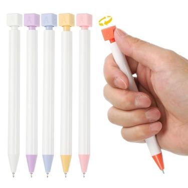 Imagem de PATIKIL 6 canetas esferográficas engraçadas, caneta de escrita interessante de 0,5 mm, canetas pretas de tinta gel, respostas fofas, perguntas, escolha descompressão de rotação ABCD para amigos de