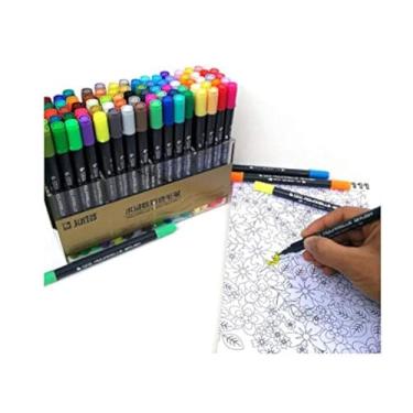 Imagem de Marcador duplo de pincel aquarela com pontas flexíveis e macias para desenhar a mistura como caneta de caligrafia Aquarelle Anime Comic Markers, 48 Colors