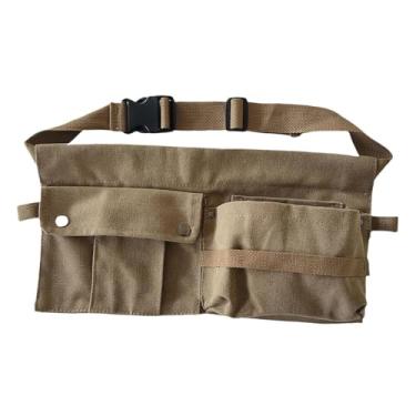 Imagem de ＡＷＨＡＯ Saco de barbeiro da cintura da cintura Ferramenta Bolsa de armazenamento portátil Saco de cinto da cintura para carpinteiro, Cáqui
