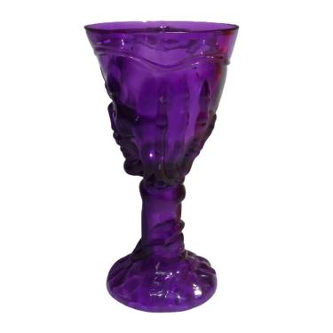Imagem de Taça Halloween Transparente Caveira Roxa