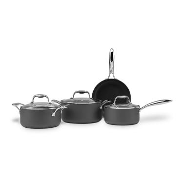 Imagem de Jogo de Panelas com Fundo de Indução Brinox Diamond 4 Peças Cinza