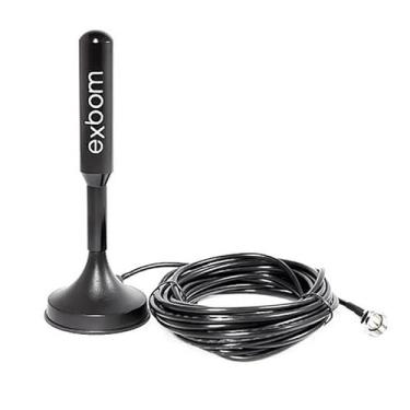 Imagem de Antena Digital Amplificada HDTV/UHF/VHF Interna e Externa 5 Metros Base Imã prova d'água 4dBI - Uso Duplo Exterior e Interior