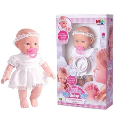 Imagem de Boneca Little Baby Minha Primeira Oração Milk Brinquedos, Branco